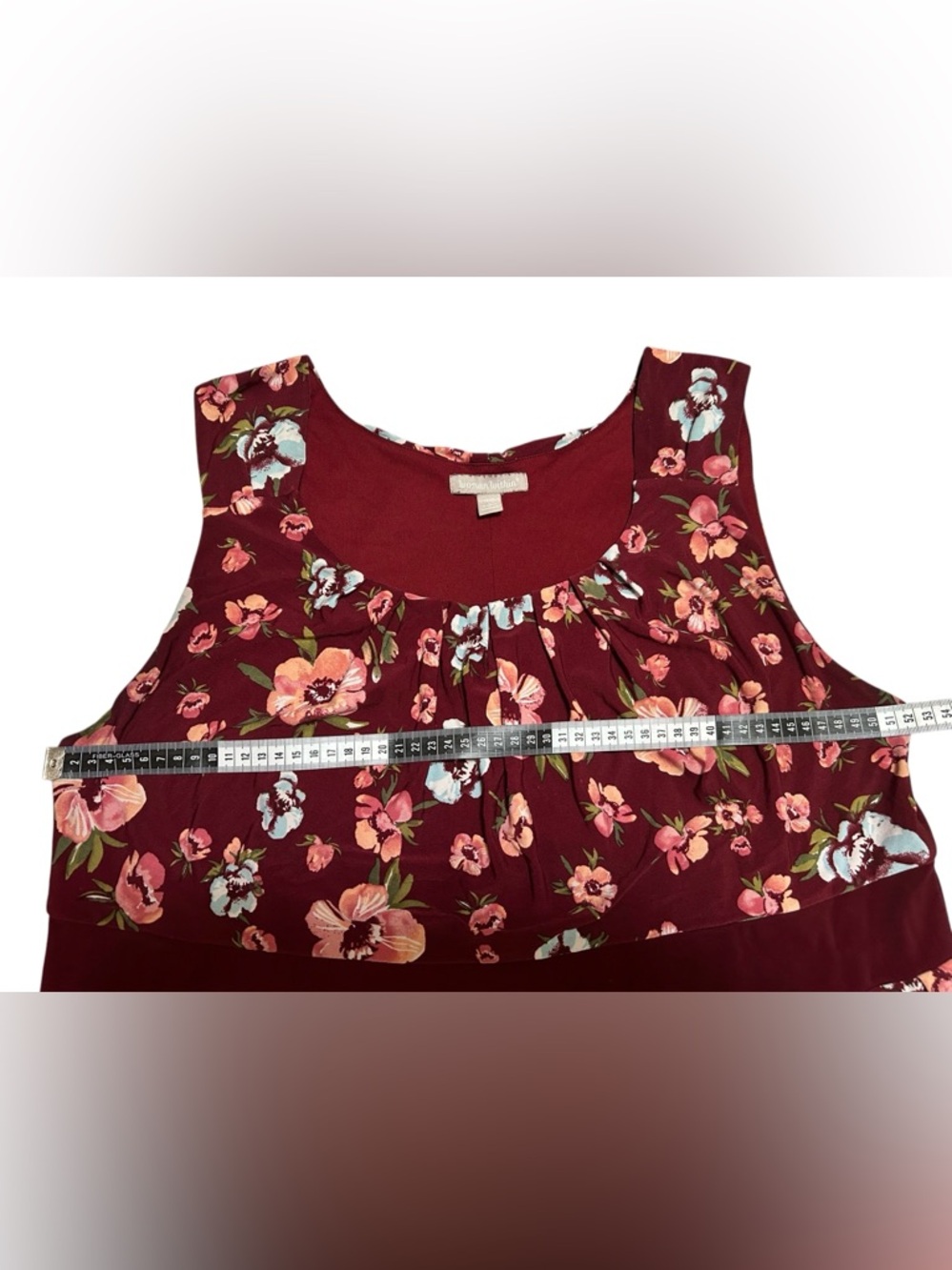 Woman Within Burgundy Floral Maxi Dress - Picture 7 of 7